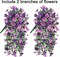 2-Piece Artificial Hanging Flowers – Faux Silk Daisy with Eucalyptus Vines, UV-Resistant Realistic Trailing Plants for Balcony, Patio, Porch, and Spring Outdoor Decor (Dark Purple + Purple)